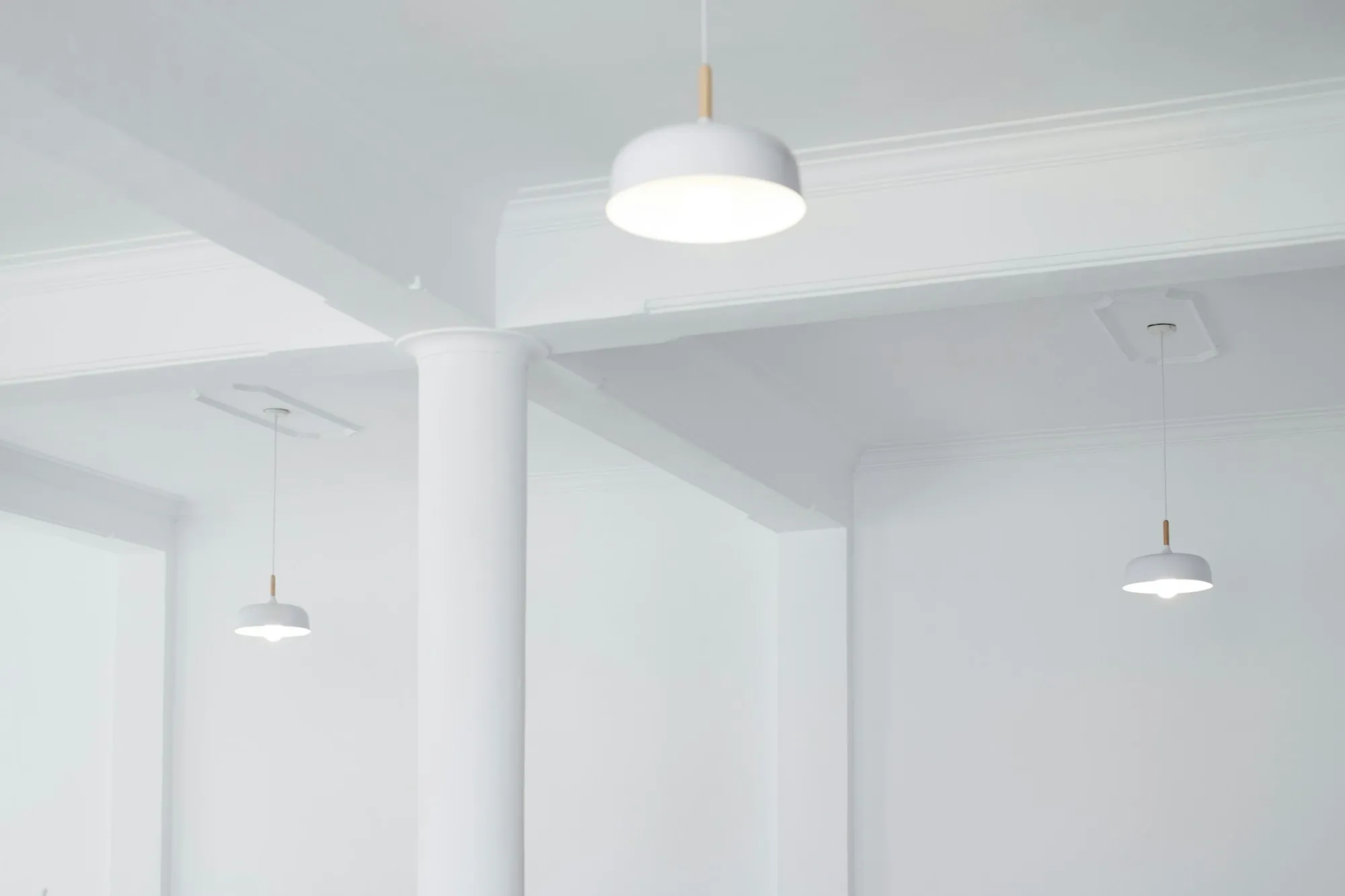 Pendant lights in a residential room